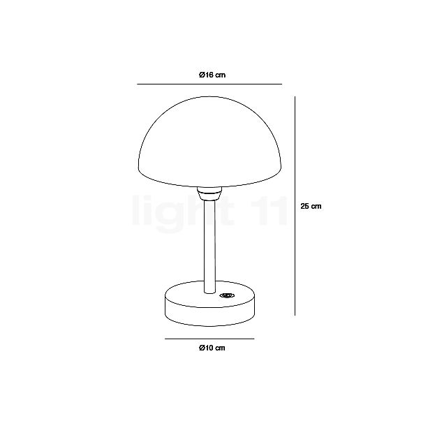 Nordlux Ellen To-Go Lampada ricaricabile LED bianco - vista in sezione