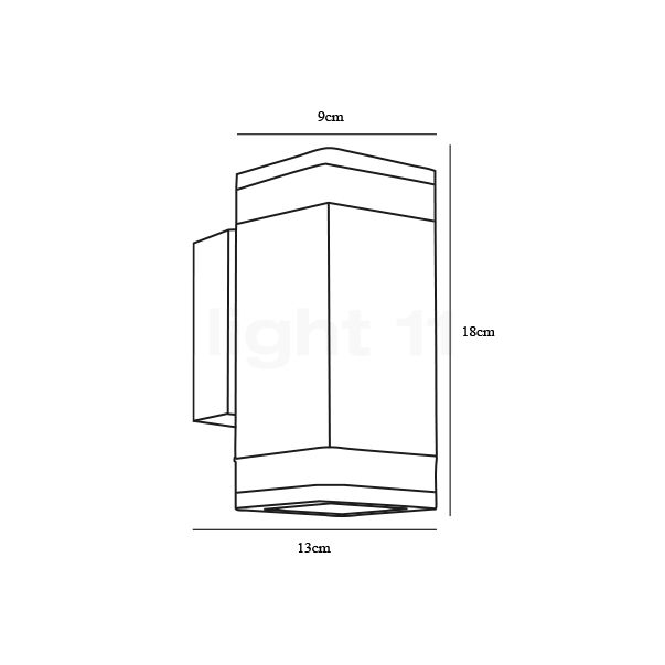 Nordlux Elm Double Lampada da parete nero - vista in sezione