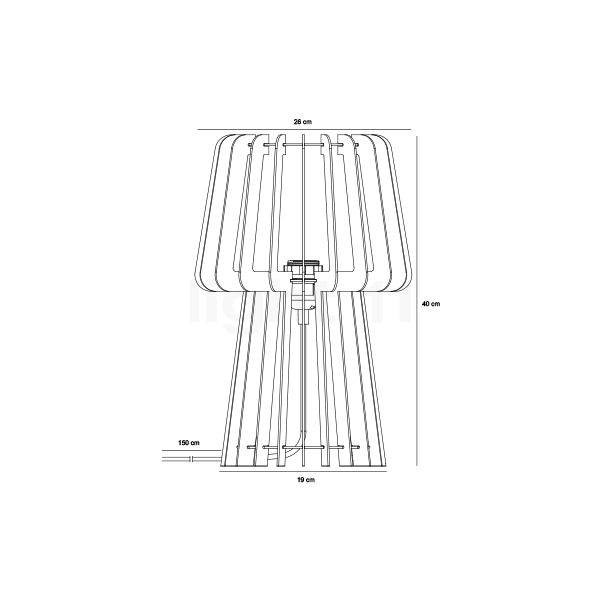 Nordlux Groa Lampe de table noir - vue en coupe