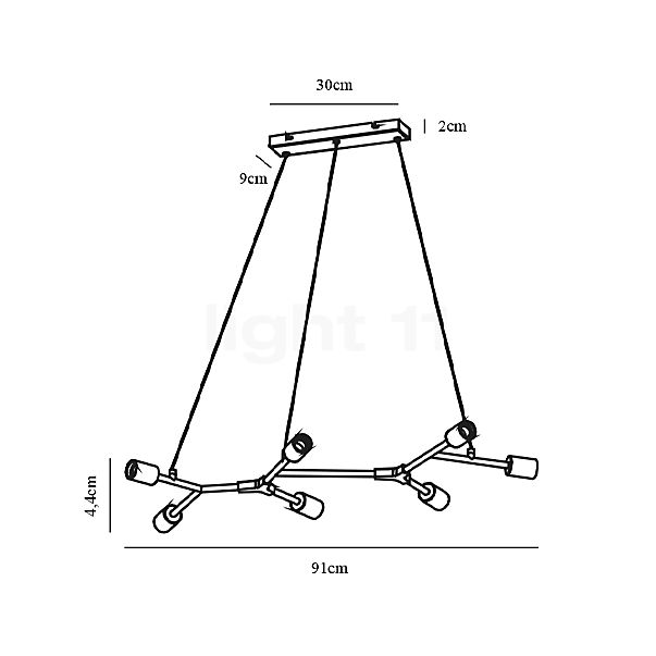 Nordlux Josefine Suspension 7 foyers 7 foyers - vue en coupe