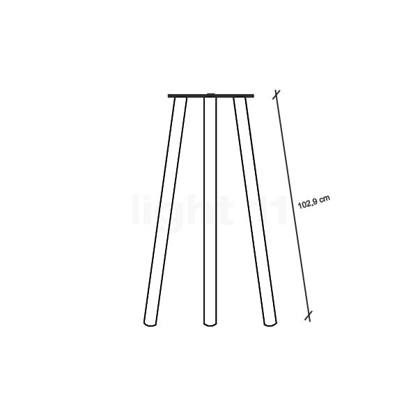 Nordlux Kettle Tripod - Basis für Leuchtelement 100 cm - Holz Skizze