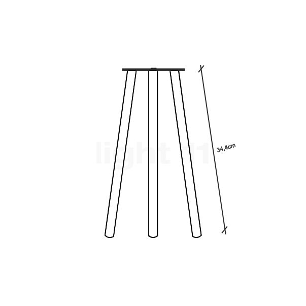 Nordlux Kettle Tripod - Basis für Leuchtelement 31 cm - Holz Skizze