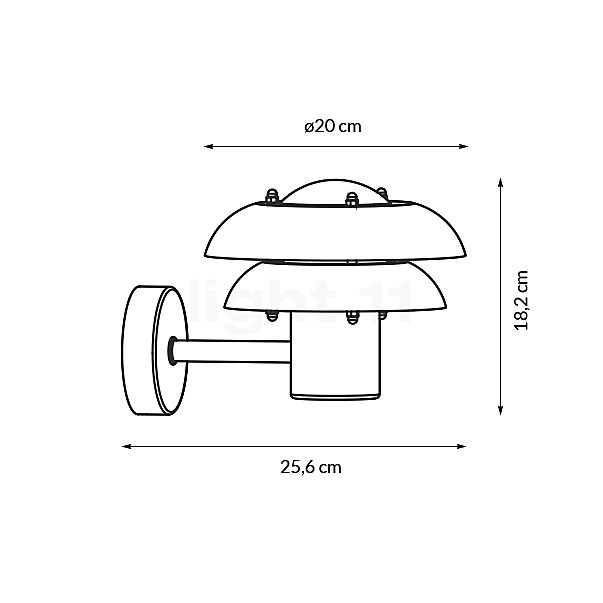 Nordlux Kurnos Lampada da parete ø20 cm - sabbia - vista in sezione