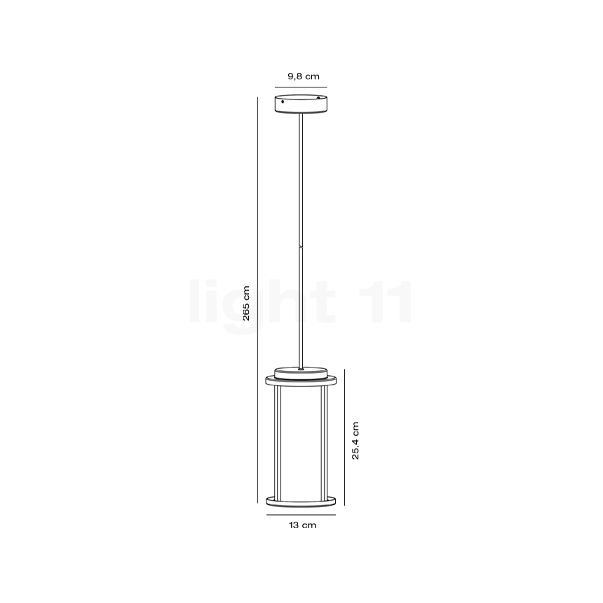 Nordlux Linton, lámpara de suspensión cinc - alzado con dimensiones