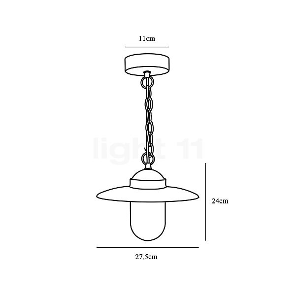 Nordlux Luxembourg, lámpara de suspensión marrón oxidado - alzado con dimensiones