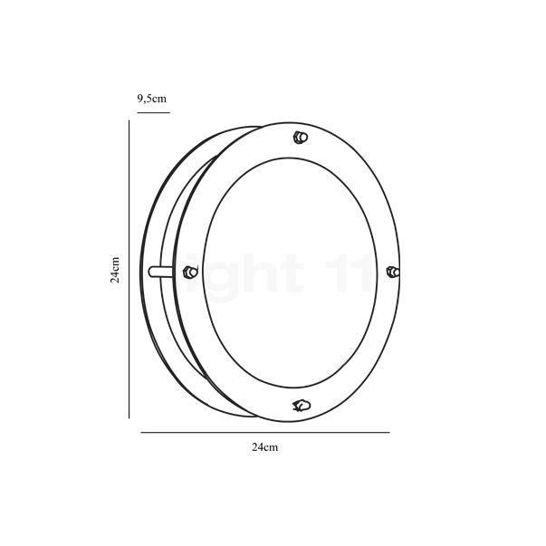 Nordlux Malte Applique avec volet galvanisé - vue en coupe