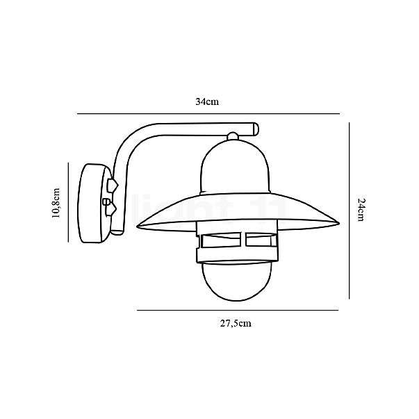 Nordlux Nibe Wall Light galvanised , discontinued product sketch