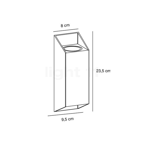 Nordlux Nico Square Applique rouille - vue en coupe