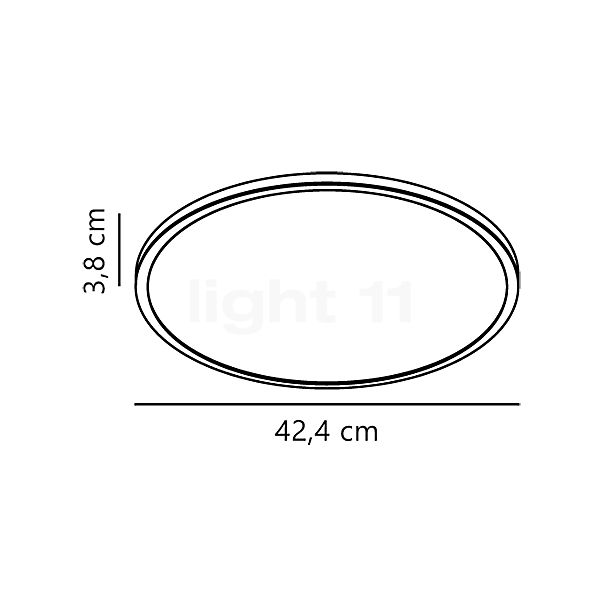 Nordlux Oja Deckenleuchte LED weiß - 42 cm - schaltbar - ip54 - mit bewegungsmelder Skizze
