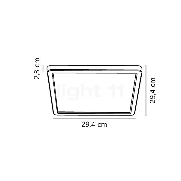 Nordlux Oja Square Deckenleuchte LED nickel - IP20 Skizze