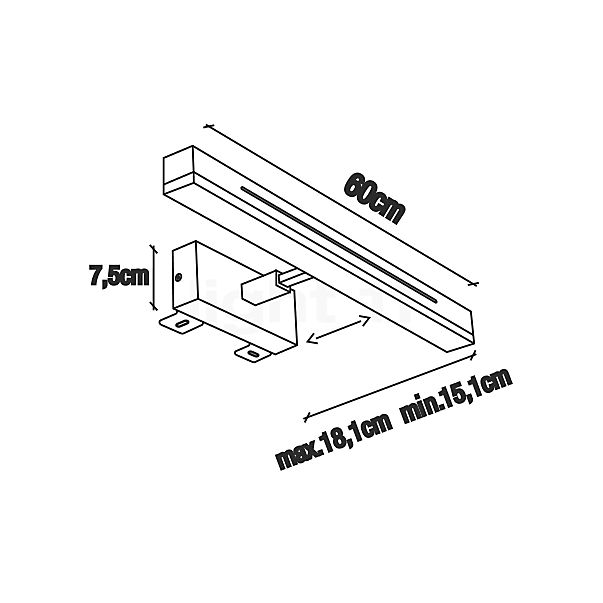 Nordlux Otis Wandleuchte LED 60 cm - weiß Skizze