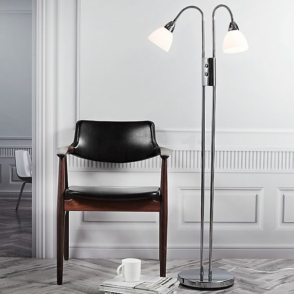 Nordlux Ray 2-Spot Floor Lamp chrome