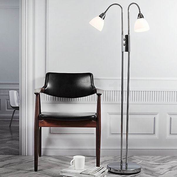 Nordlux Ray 2-Spot Floor Lamp chrome , Warehouse sale, as new, original packaging