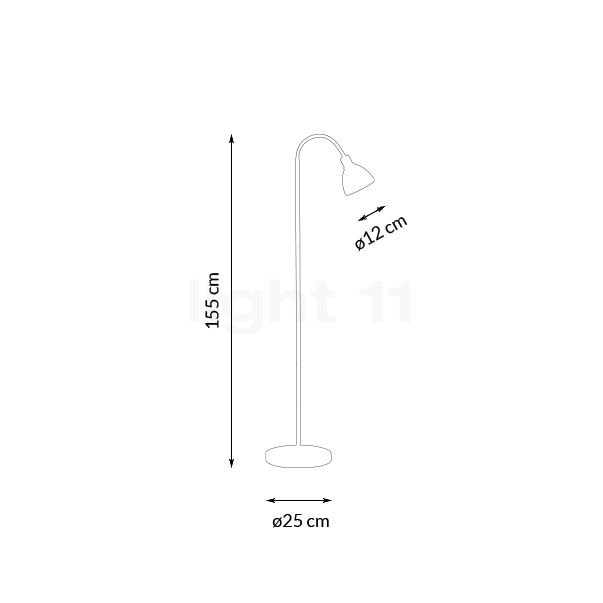 Nordlux Ray Single Gulvlampe krom skitse