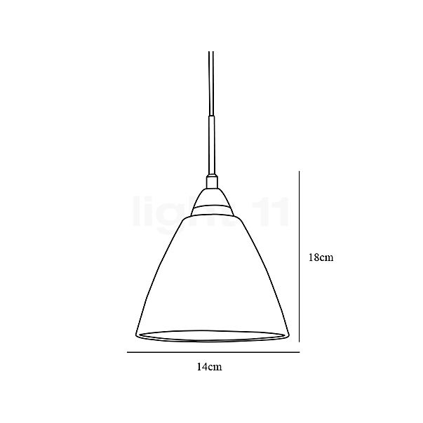 Nordlux Read, lámpara de suspensión ø14 cm , artículo en fin de serie - alzado con dimensiones