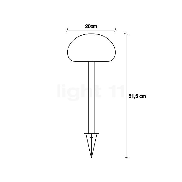 Nordlux Sponge Bolderarmatuur LED met grondpen zwart/wit schets