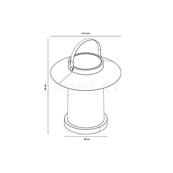 Nordlux Temple To Go Sollys LED zink - 35 cm skitse