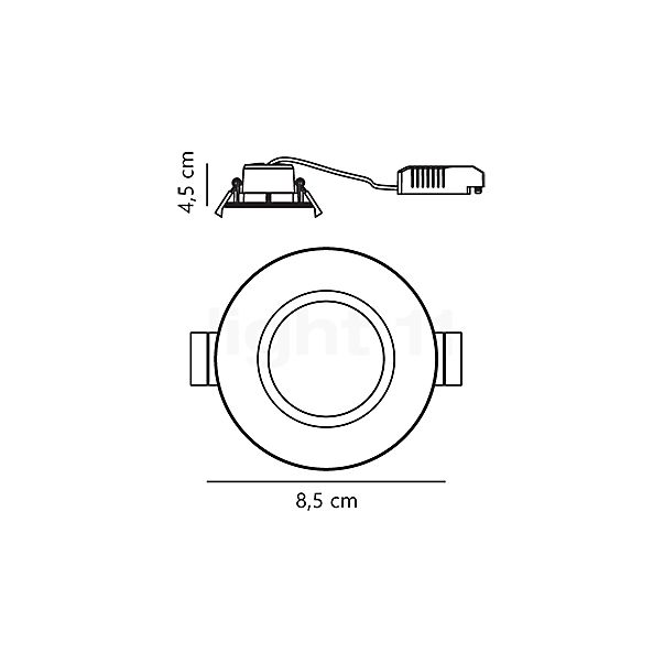 Nordlux Tiaki Recessed Spotlight LED black sketch