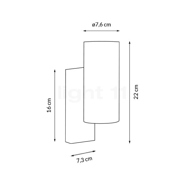 Nordlux Tin Maxi Applique avec détecteur de mouvements noir - vue en coupe