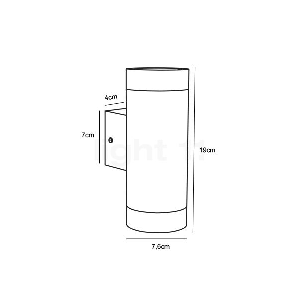 Nordlux Tin Maxi Double Wall Light aluminium sketch