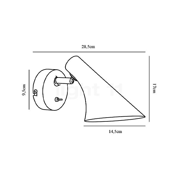 Nordlux Vanila Wall Light white , discontinued product sketch