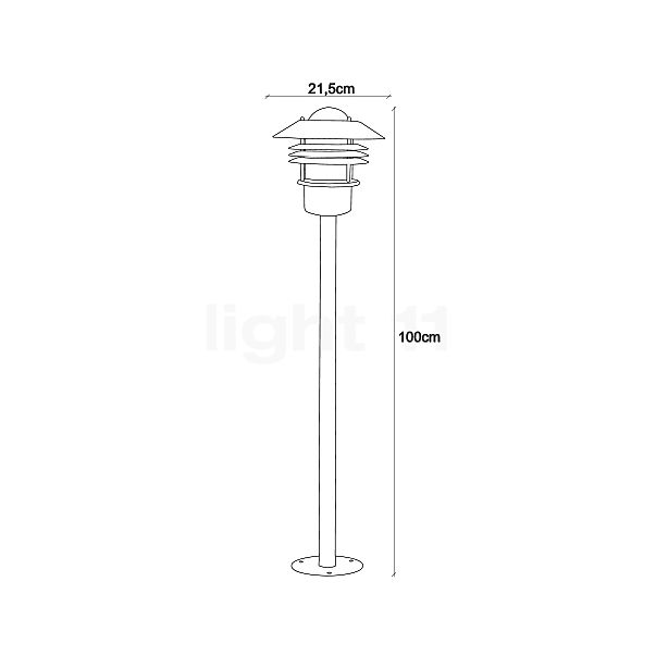 Nordlux Vejers Bollard Light stainless steel sketch