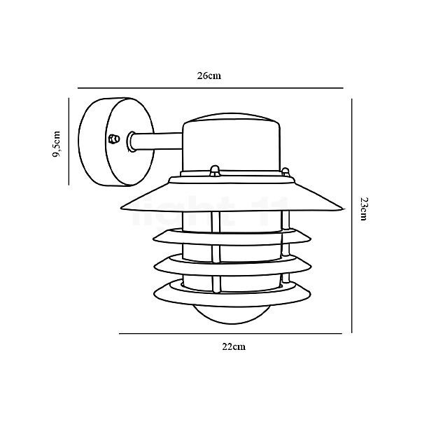 Nordlux Vejers Wall Light Down black sketch