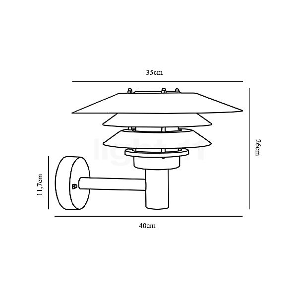 Nordlux Venø Wall Light galvanised , discontinued product sketch