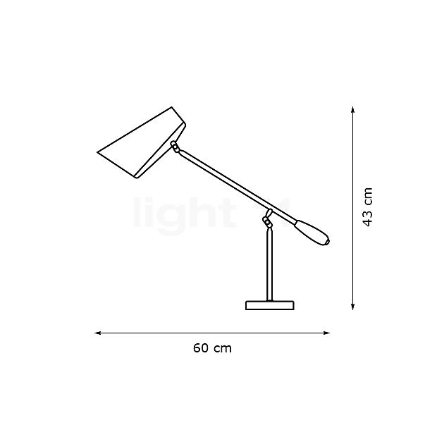 Northern Birdy Lampe de table noir/acier - vue en coupe