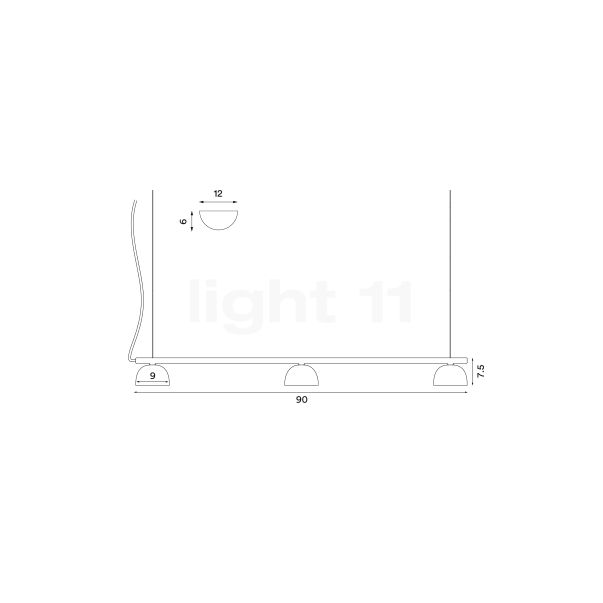 Northern Blush Hanglamp LED 3-lichts wit mat schets