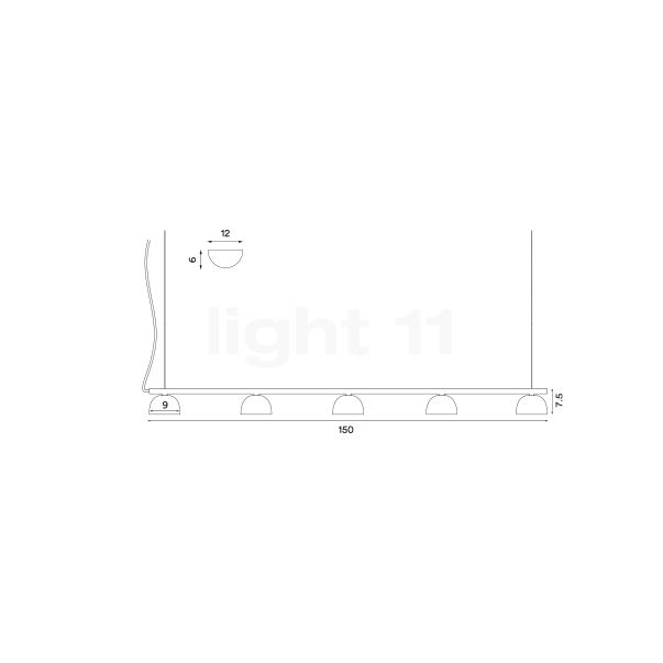 Northern Blush Hanglamp LED 5-lichts wit mat schets
