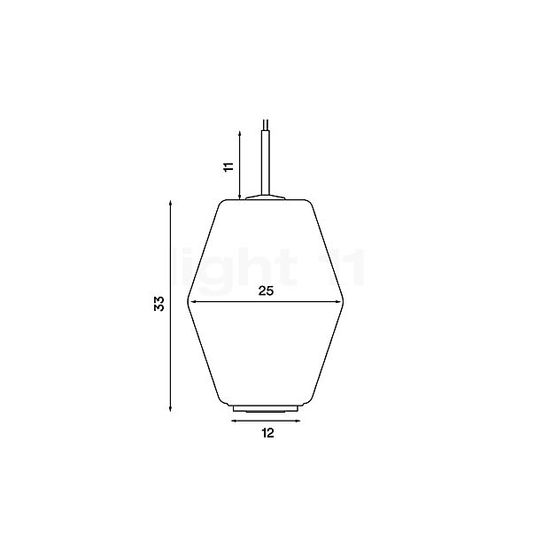 Northern Dahl Lampada a sospensione bianco opaco - 25 cm - vista in sezione