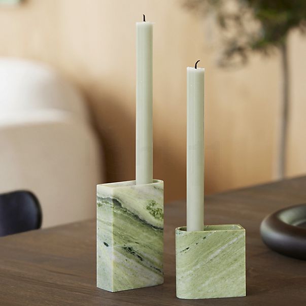 Northern Monolith Candle holder tall - marble green