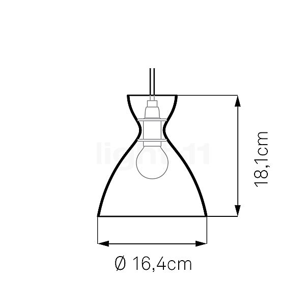 Nyta Pretty Small, lámpara de suspensión negro mate , artículo en fin de serie - alzado con dimensiones