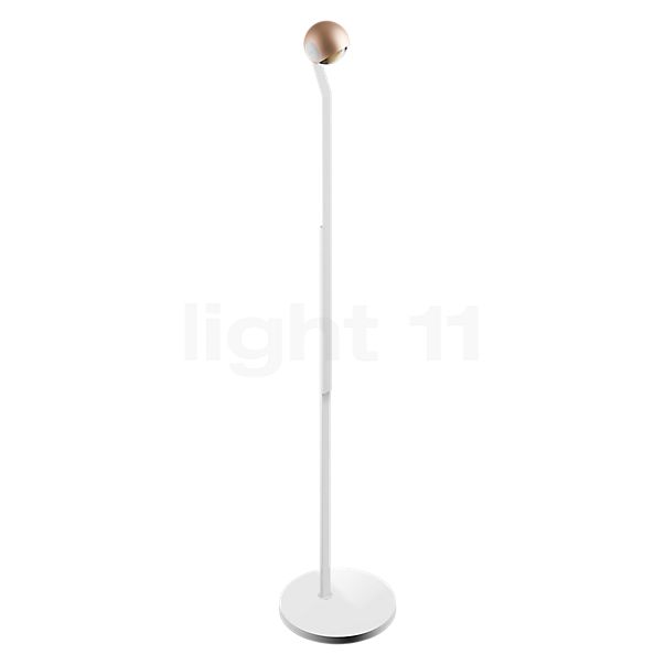 Occhio Io Lettura C, lámpara de pie LED cabeza dorado mate/cubierta blanco mate/cuerpo blanco mate/pie blanco mate - 2.700 K