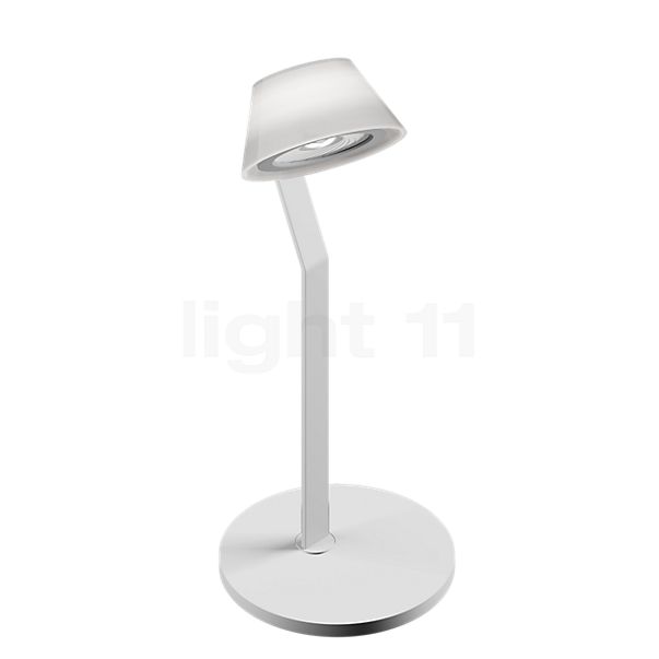 Occhio Lei Tavolo Iris, lámpara de sobremesa LED cubierta blanco mate/cuerpo blanco mate/pie blanco mate - 2.700 K