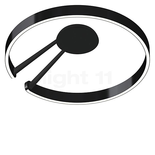 Occhio Mito Aura 60 Lusso Narrow Loft-/Væglampe LED hoved black phantom/body sort mat/afdækning ascot læder sort - Occhio Air