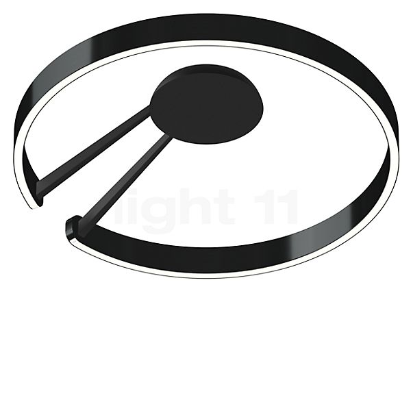 Occhio Mito Aura 60 Wide Wand- und Deckenleuchte LED Kopf black phantom/Body schwarz matt - DALI
