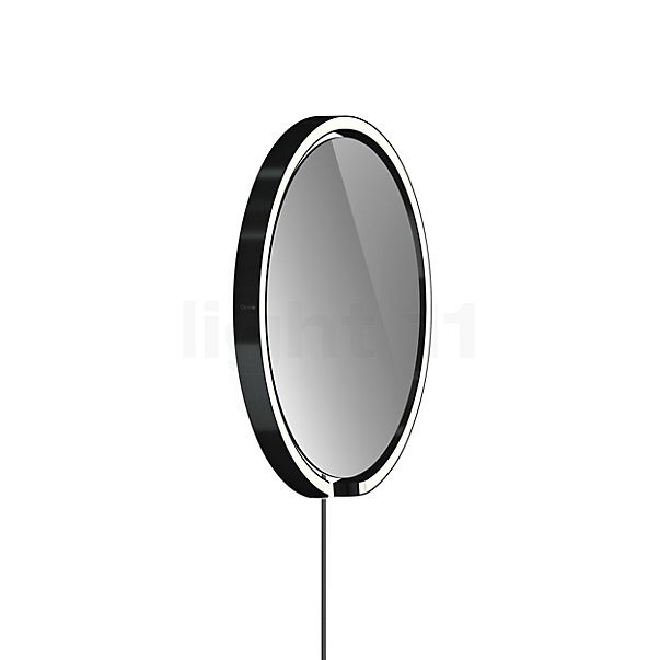 Occhio Mito Sfera Corda 40 Leuchtspiegel LED - grau getönt Kopf black phantom/Kabel dunkelgrau/Stecker Typ F - Occhio Air