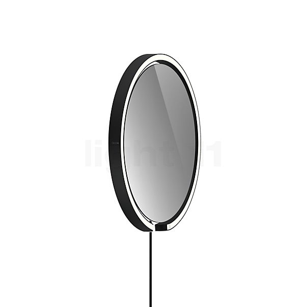 Occhio Mito Sfera Corda 40 Leuchtspiegel LED - grau getönt Kopf schwarz matt/Kabel schwarz/Stecker Typ C - Occhio Air