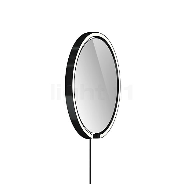 Occhio Mito Sfera Corda 40 Miroir lumineux LED tête black phantom/câble noir/fiche Typ F - Occhio Air