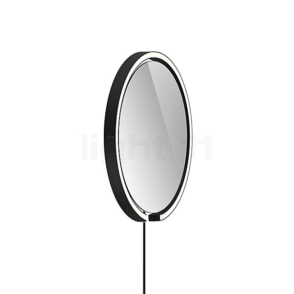 Occhio Mito Sfera Corda 40 Miroir lumineux LED tête noir mat/câble noir/fiche Typ F - Occhio Air