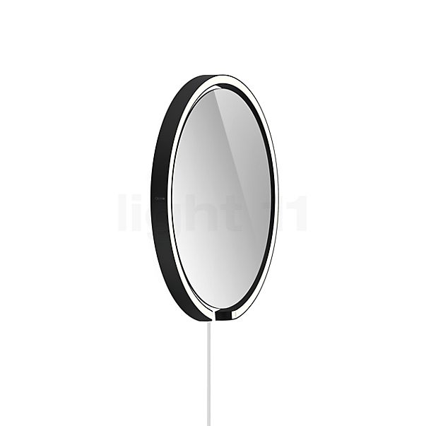 Occhio Mito Sfera Corda 40 Miroir lumineux LED tête noir mat/câble weiß/fiche Typ F - Occhio Air