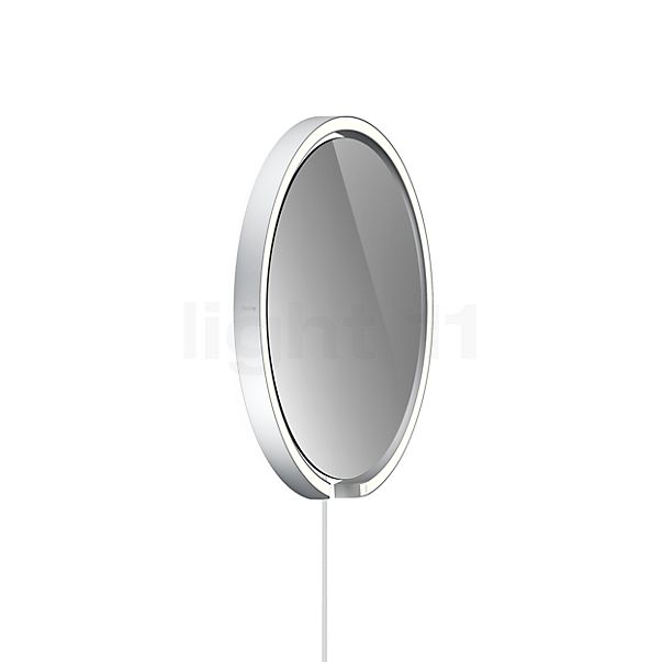 Occhio Mito Sfera Corda 40 Verlichte spiegel LED - grijs getint kop zilver mat/kabel wit/stekker Typ F - Occhio Air