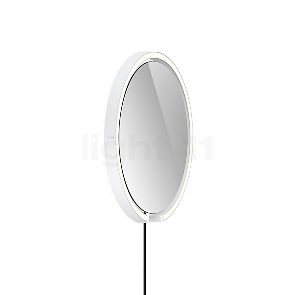 Occhio Mito Sfera Corda 40, espejo iluminado LED cabeza blanco mate/cable negro/enchufe Typ C - Occhio Air