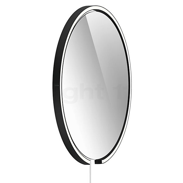 Occhio Mito Sfera Corda 60 Illuminated Mirror LED head black matt/cable weiß/plug Typ F - Occhio Air