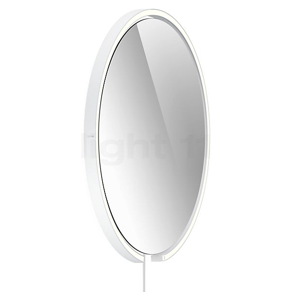 Occhio Mito Sfera Corda 60 Miroir lumineux LED tête blanc mat/câble blanc/fiche Typ F - Occhio Air