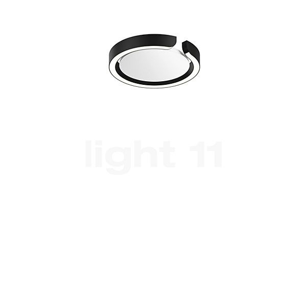 Occhio Mito Soffitto 20 Flat Narrow Wand- und Deckeneinbauleuchte LED Kopf schwarz matt/Abdeckung weiß matt - Occhio Air