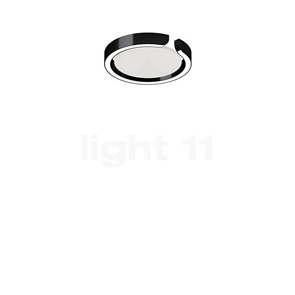 Occhio Mito Soffitto 20 Up Lusso Narrow Loft-/Væglampe LED hoved black phantom/afdækning ascot læder hvid - Occhio Air