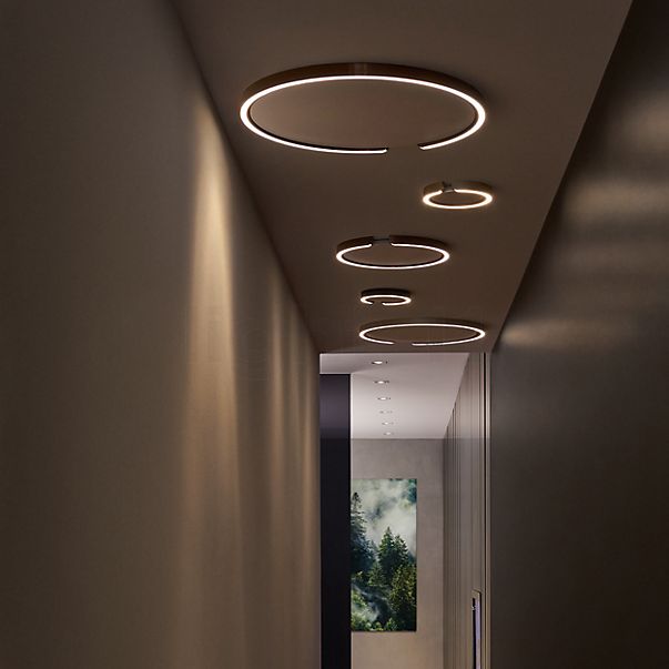 Occhio Mito Soffitto 20 Up Lusso Wide Plafond-/Wandlamp LED kop goud mat/afdekking ascot leder wit - Occhio Air